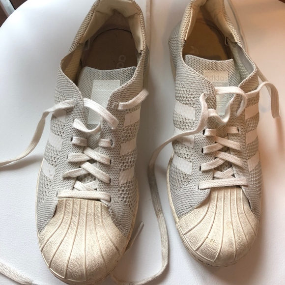 Adidas Superstar White/Grey Primeknit Sneakers - Picture 2 of 8